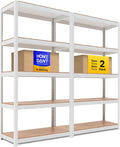 HOMEDANT House 5-Tier Laminated Metal Shelving Unit Adjustable Storage Utility by TheBestOrganizingSolution