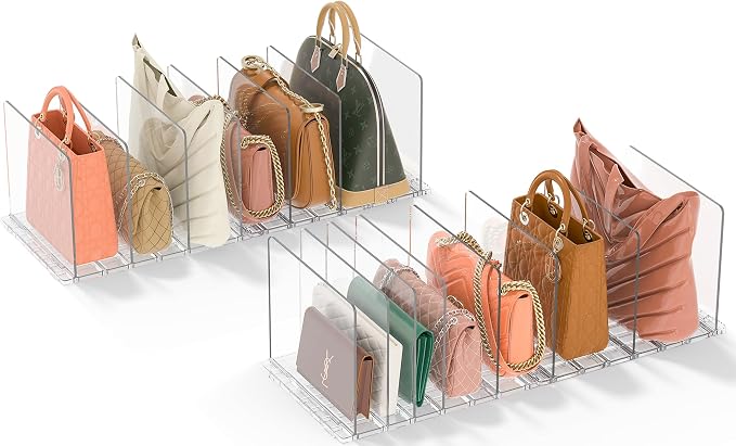 GoMaihe Bag & Purse Organizer for Closet: 4 Sets Adjustable Clear Handbag by GoMaihe