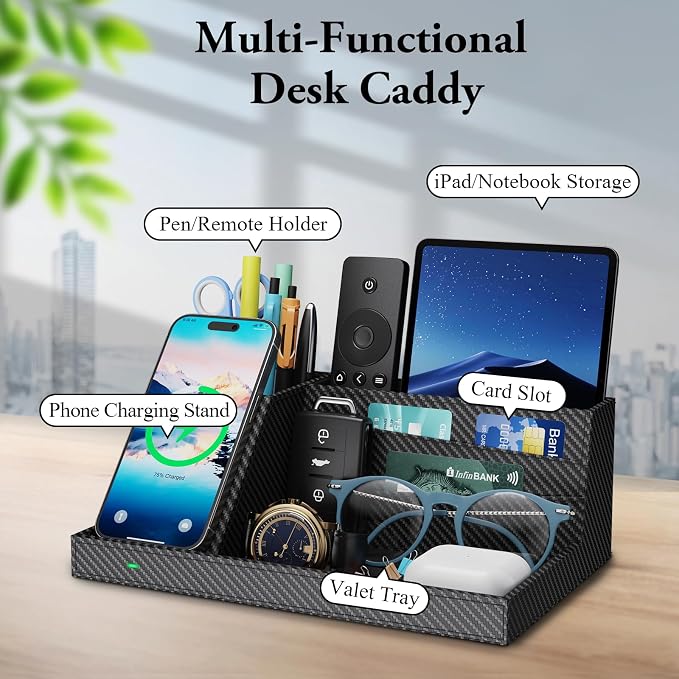 TopMade Wireless Charger Nightstand Organizer, Fast Charging Station - Image 4