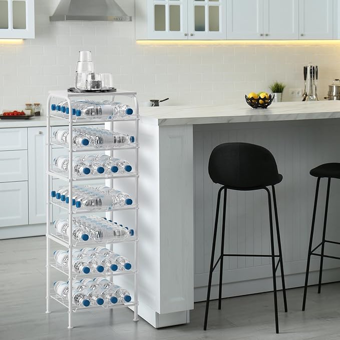 Vrisa Water Bottle Organizer 7 Tier Free Standing Water Bottle Holder Stand - Image 4