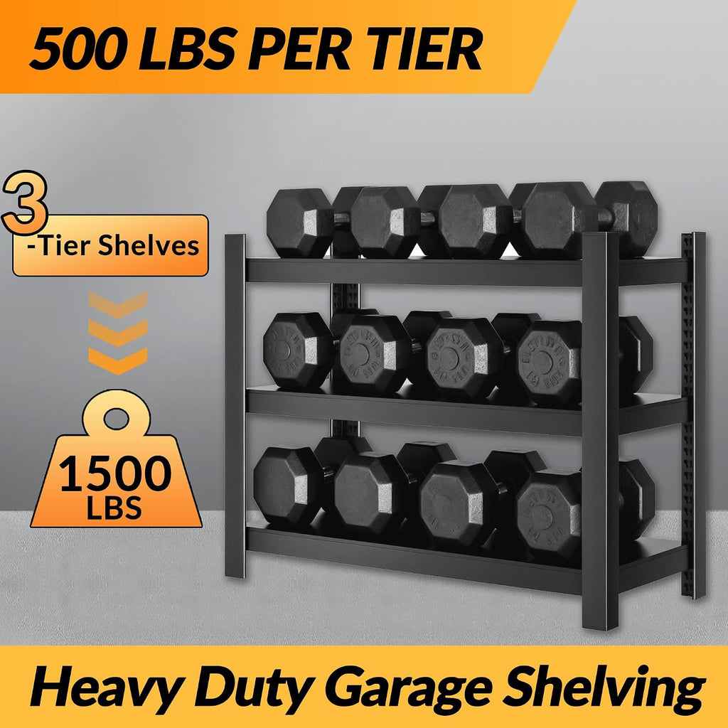 Metal Garage Storage Shelves Heavy Duty Shelving Unit 3 Tier Steel