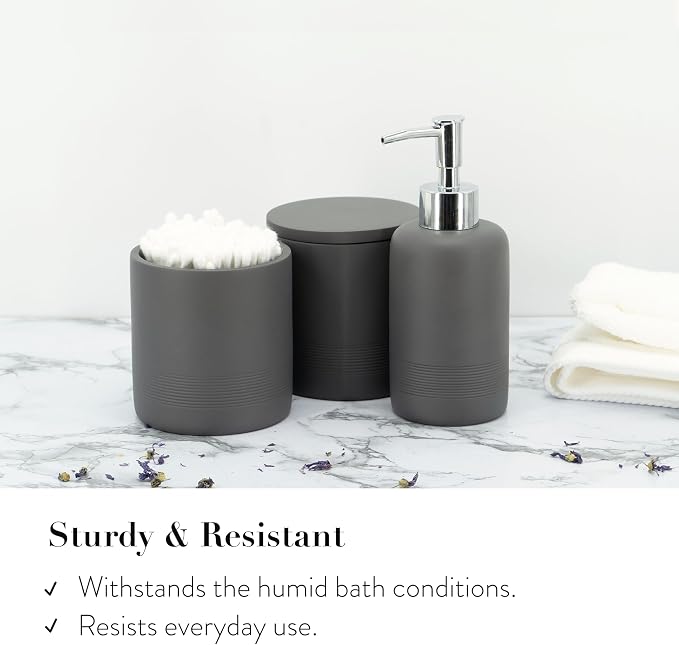 ZCCZ Gray Bathroom Accessories Set 6 Pieces - Image 5