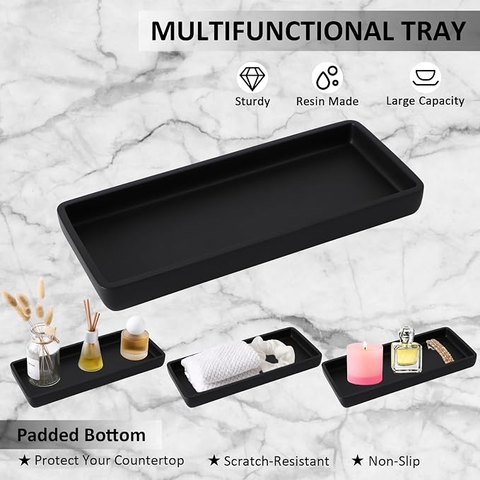 Resin 6 Pcs Black Bathroom Set Complete - Image 5