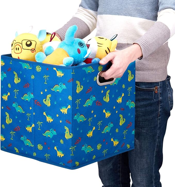 i BKGOO Cloth Storage Bins Set of 4 Thick Fabric Drawers Foldable Cubes Basket - Image 7