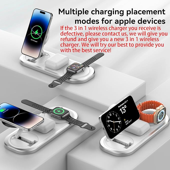 3 in 1 Fast Wireless Charger Stand - Image 4