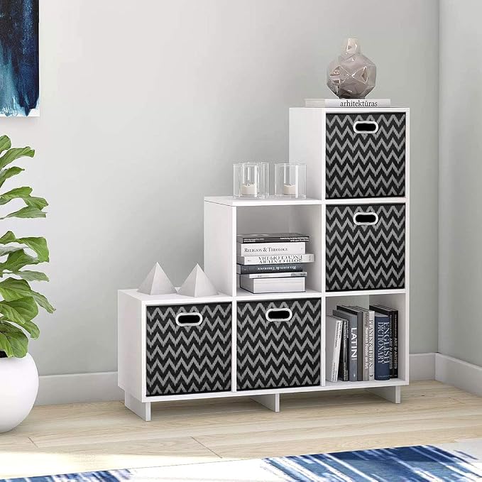 i BKGOO Cloth Storage Bins Set of 4 Thick Fabric Drawers Foldable Cubes Basket - Image 6
