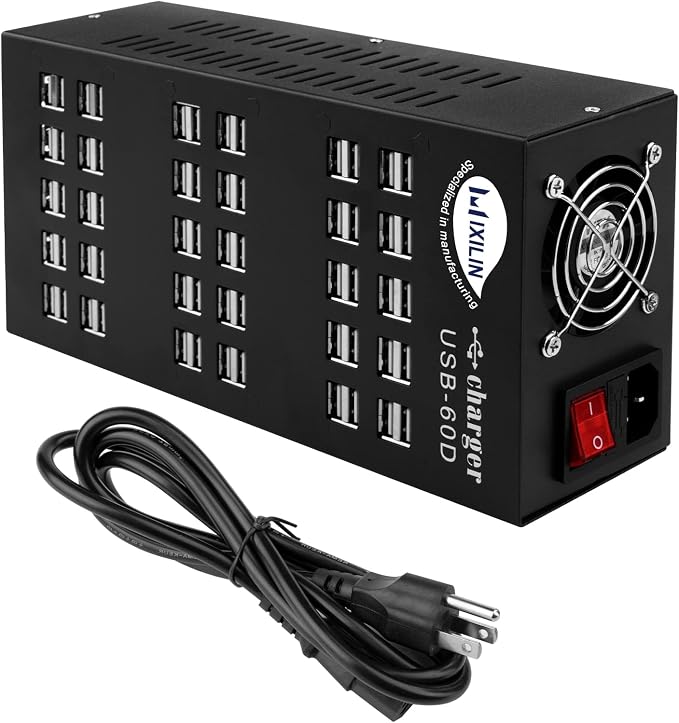 USB Charging Station, Cinlinso 60 Port 300W/60A, Intelligent Protection by Cinlinso