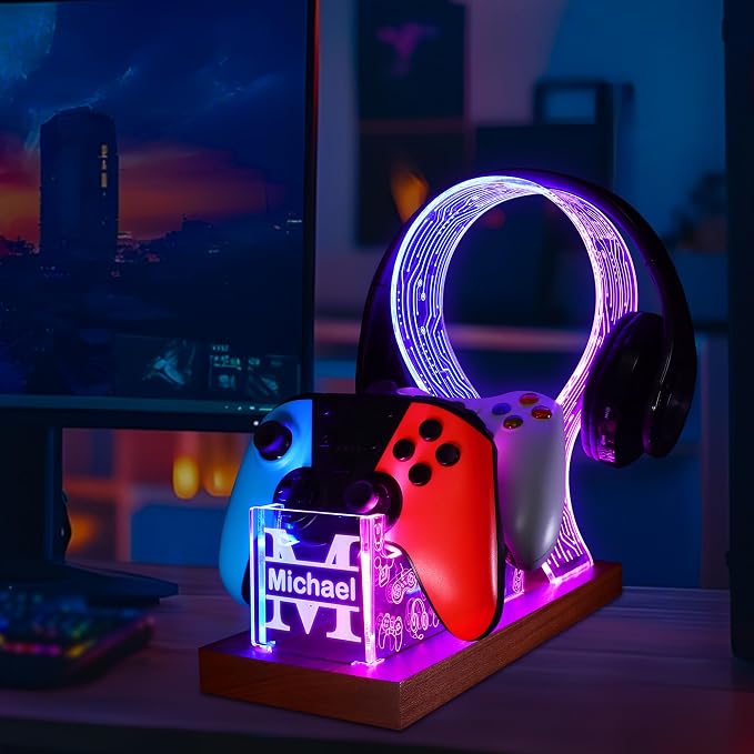 YuanDian Gamer Gifts for Teenage Boy, Desk Gaming Headset and Controller Stand - Image 7