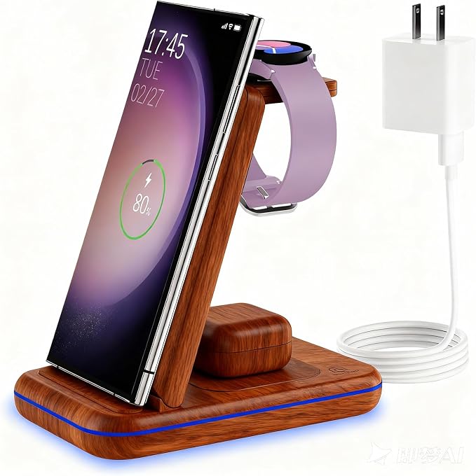 Wireless Charging Station for Samsung/Android, Fast Wireless Watch Charger by LOPUION