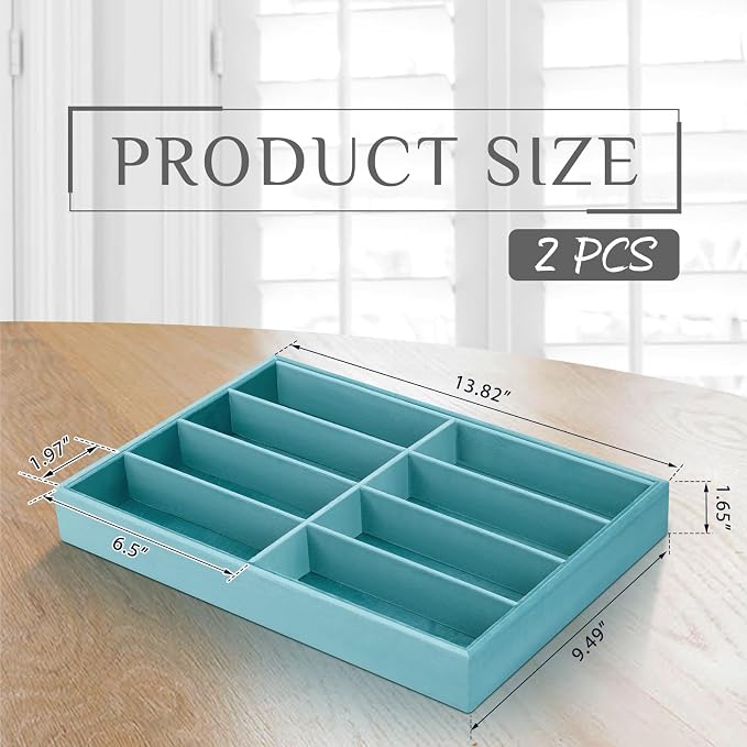 Amylove 2 Pcs Sunglass Organizer Trays Glasses Stackable Jewelry Trays Sunglass - Image 2