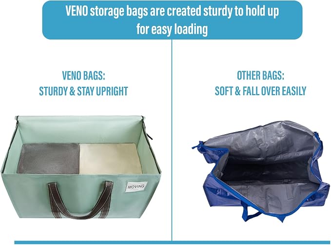 VENO 8 Pack Moving Bags and Large Christmas Storage Bins - Image 4