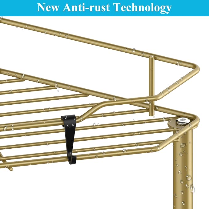 3 Tier Floor Standing Corner Shower Caddy Organizer Shelf - Image 3