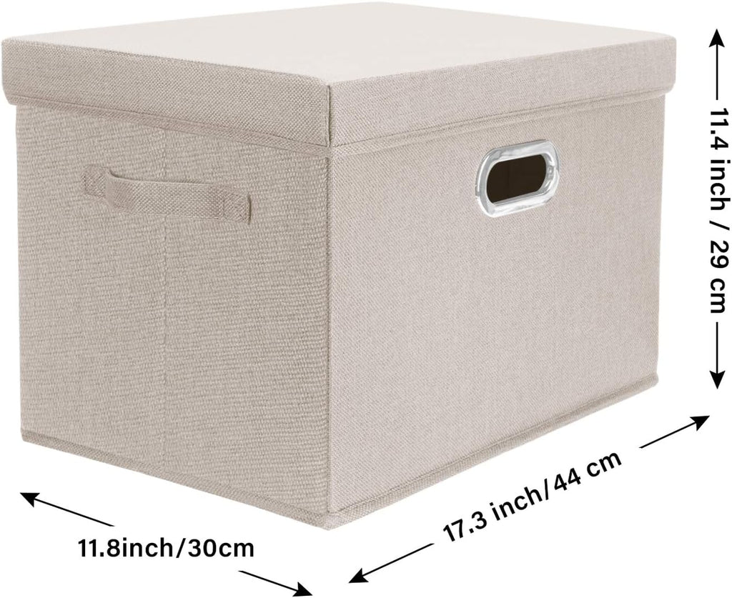 Large Storage Bins with Lids, Collapsible, Washable, Fabric Storage