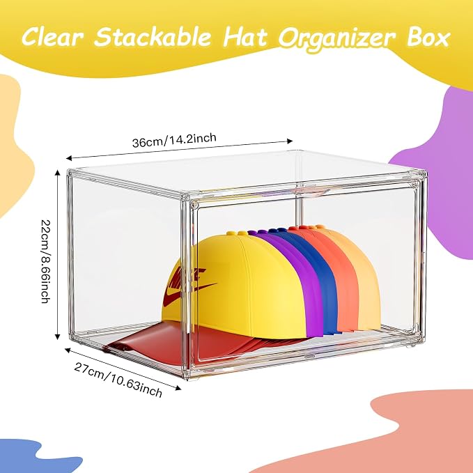 Hat Organizer Box, 2 Pack Hat Storage - Image 3