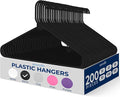 SereneLife 200 Pack Plastic Hangers, Space-Saving Closet Organizers, Durable by SereneLife