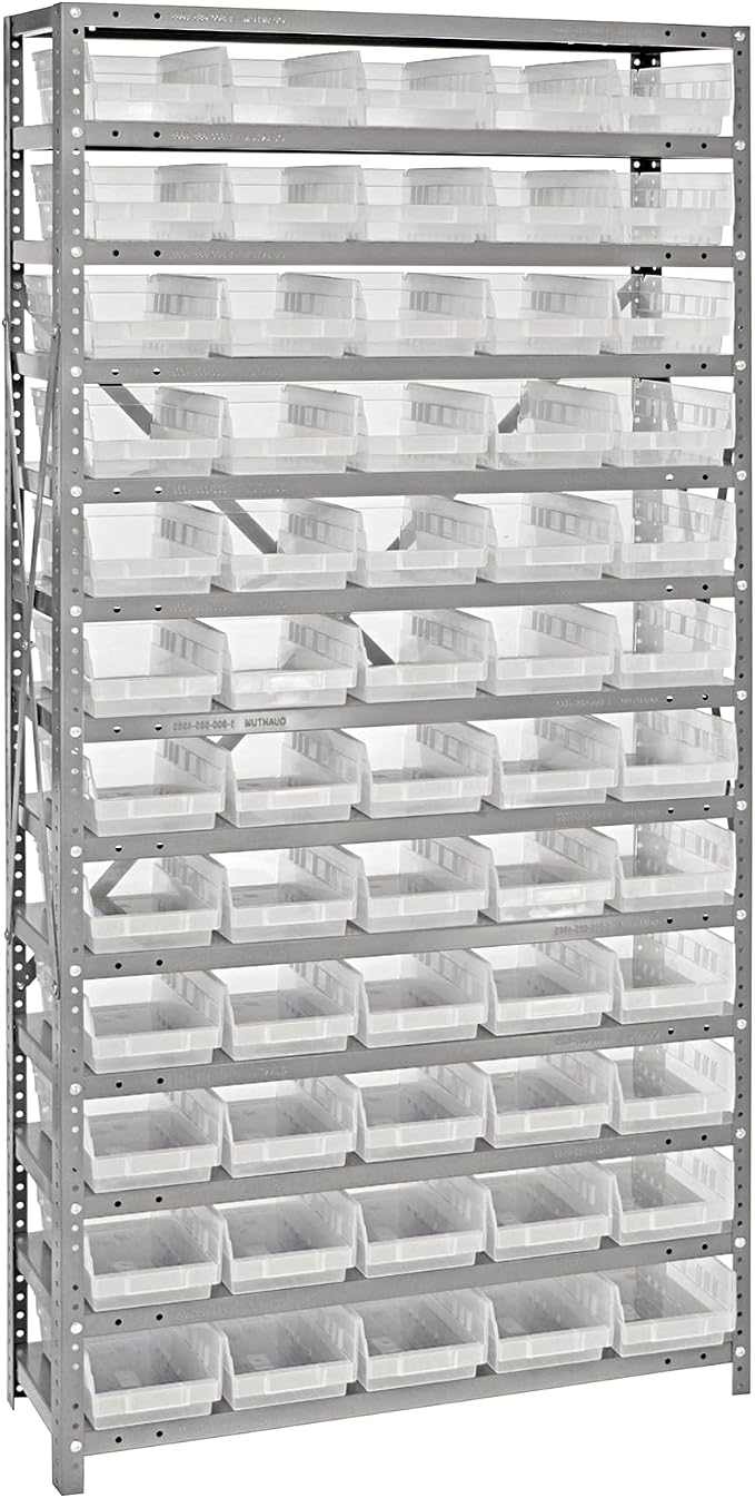 Quantum Storage Systems 1275-102CL Solid Heavy Duty 13 Shelves 60 Economy Clear by QuantumStorageSystems