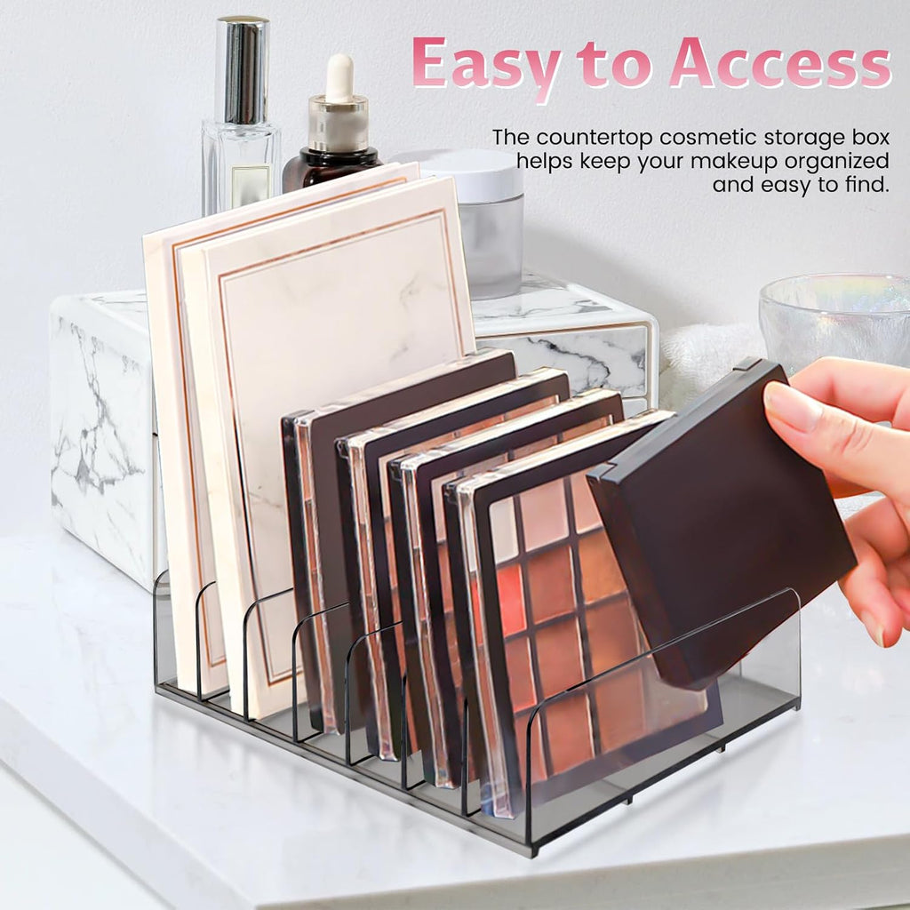 4 Pack Eyeshadow Palette Makeup Organizer, 7-Section Acrylic Cosmetic