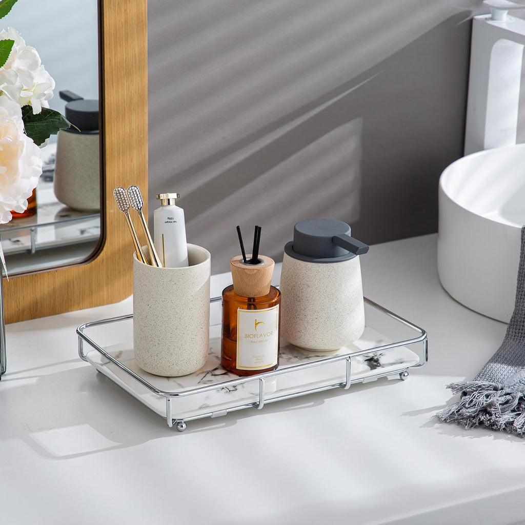 Dobbyby Vanity Tray Makeup Organizer Cosmetics Storage Bathroom