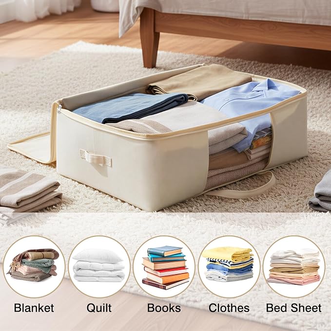 YGEOMER 4 Pack Canvas Clothes Storage Bags - Image 6