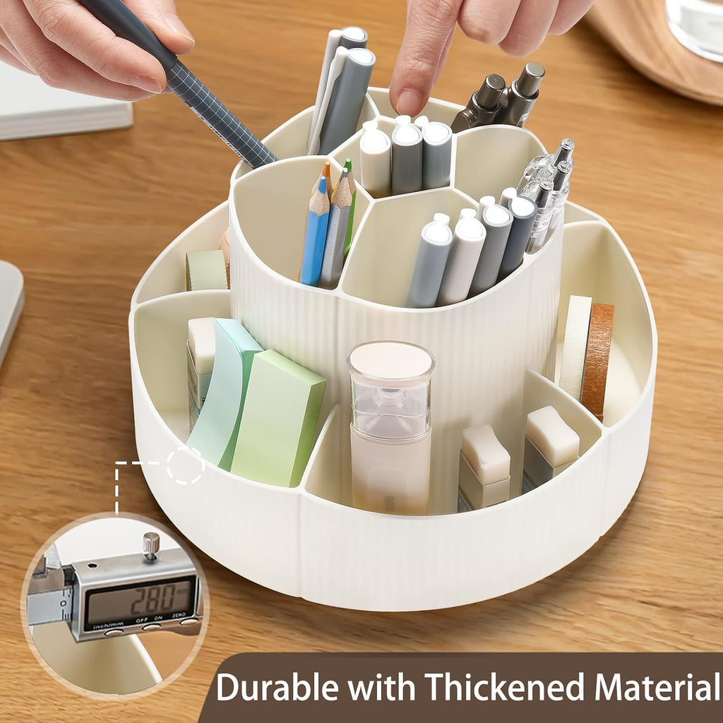 Rotating Desk Organizer, 360° Rotating Pencil Pen Holder for Desk