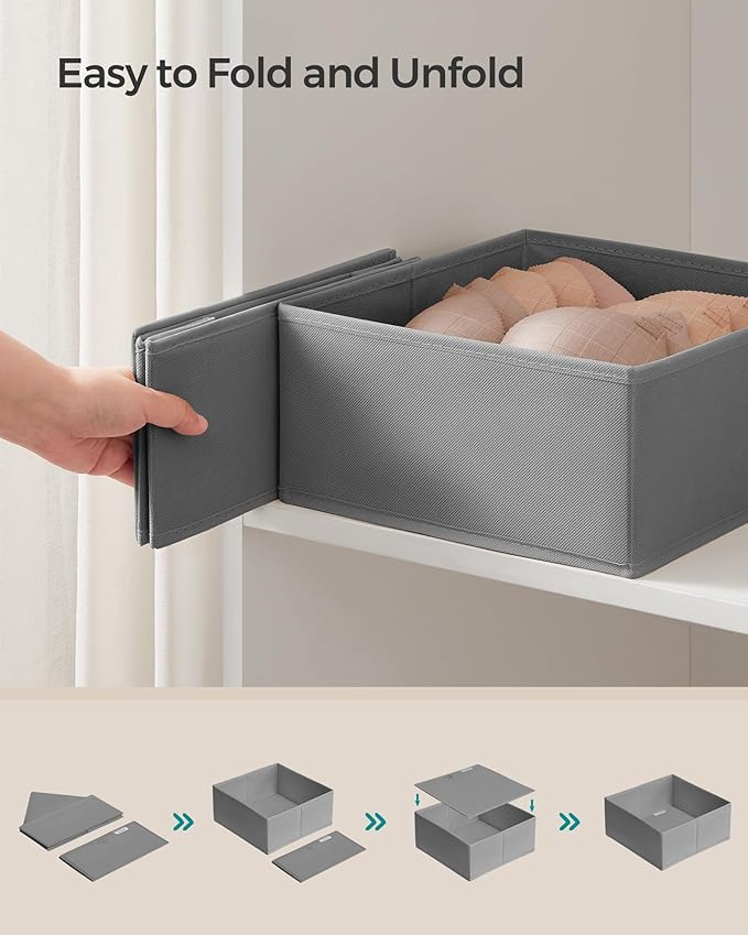 SONGMICS Drawer Organizer, Dresser Drawer Organizers, Foldable Fabric Storage - Image 6