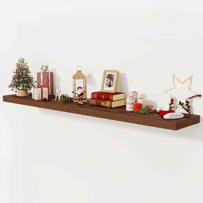 Fun Memories 72 Inch Floating Shelf, 12 Inch Deep Wall Shelf by FunMemories
