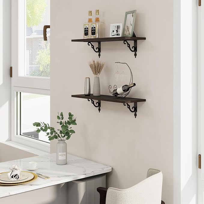 RICHFOCUS Floating Shelves for Wall Decor, 24Inch Shelves Set of 2, 24W x 8D - Image 2