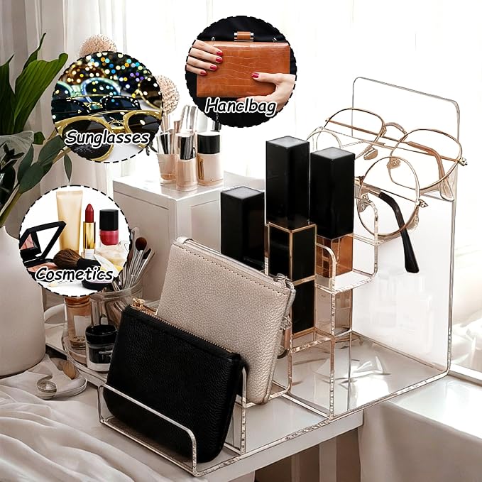 Acrylic Wallet Display Stand Purse Handbag Organizer, Acrylic Display Shelf - Image 6
