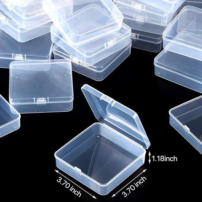 SATINIOR 24 Packs Small Clear Plastic Beads Storage Containers Box - Image 2