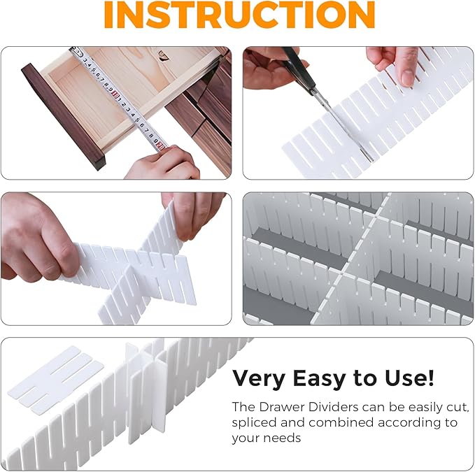 ALBAD Plastic Drawer Dividers Adjustable Drawer Organizer Dividers Separator - Image 3