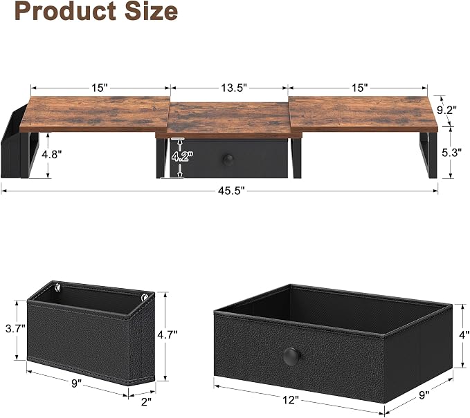 LAND·VOI Heavy Duty Dual Monitor Stand, Holds 2 Screens Up to 27 Inches - Image 7