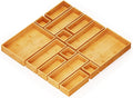 SpaceAid 14-Piece Bamboo Drawer Organizer Storage Boxes Set, Wood Tray Junk by SpaceAid