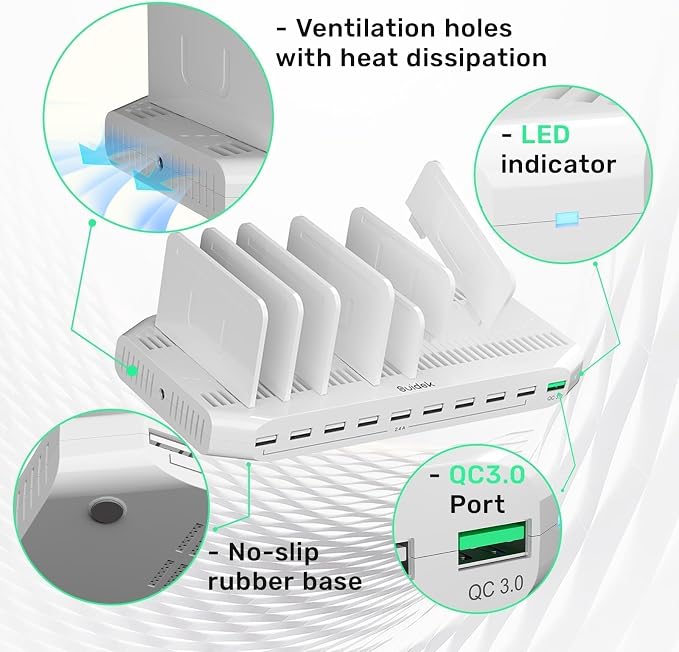 Multiple Device USB Charging Station, 10 Ports Charging Station - Image 6