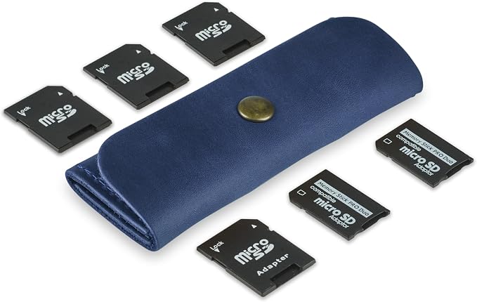 Leather SD Card Holder, SD Card Case, Micro SD Card Holder Organizer, SD Card by MAKYN
