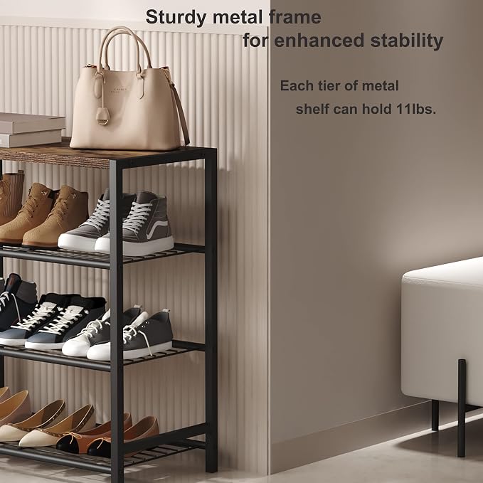 HOMEFORT 4-Tier Shoe Rack Organizer, Shoe Tower - Image 8