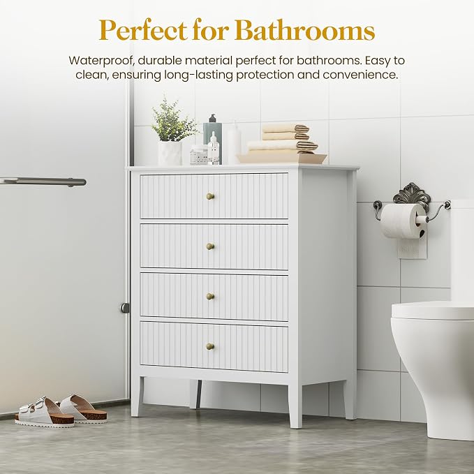 RoyalCraft White Fluted 4 Drawer Dresser - Image 7