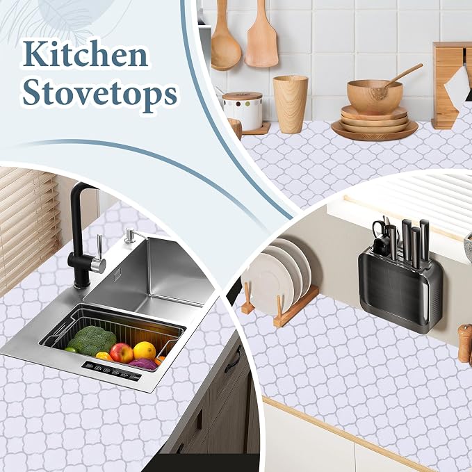 Shelf Liners for Kitchen Cabinets 12in x 20FT Non Adhesive Drawer Liner Silver - Image 7