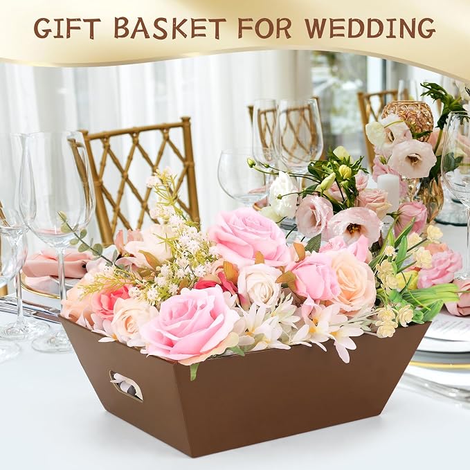AFOROEOA 10PACK Baskets for Gifts Empty, 10x12”Thick Brown Gift Basket - Image 8