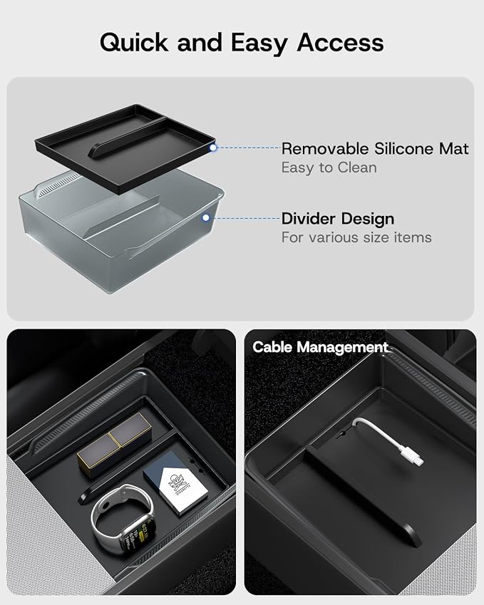 Center Console Organizer Tray for Tesla Model Y Juniper Accessories 2025 2026 - Image 4