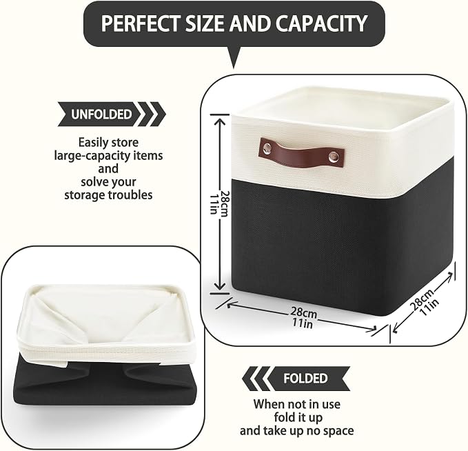 Foldable Storage Cubes 11x11 Inch, Collapsible Storage Basket - Image 3