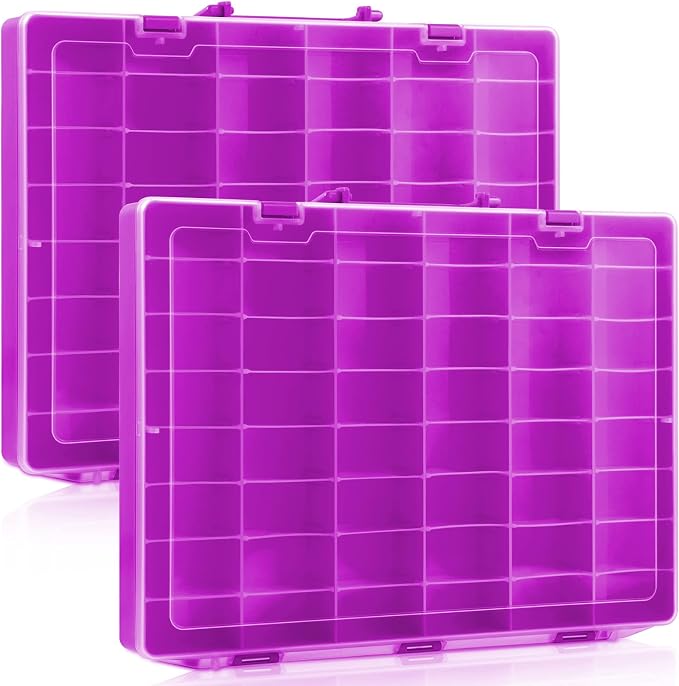 Juexica 2 Pcs Large 48 Grids Plastic Storage Bead Organizer Box, Tackle Box by Juexica
