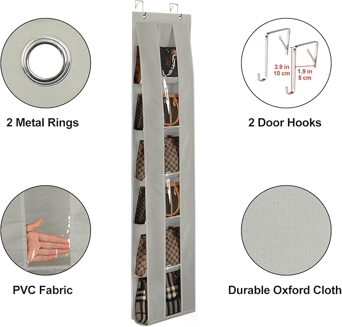 Lirex Over The Door Organizer, 2 Pack Handbag Storage - Image 4