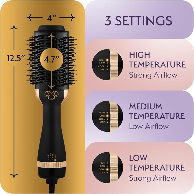 Professional Blowout Hair Dryer Brush, Hot Air Brush - Image 6