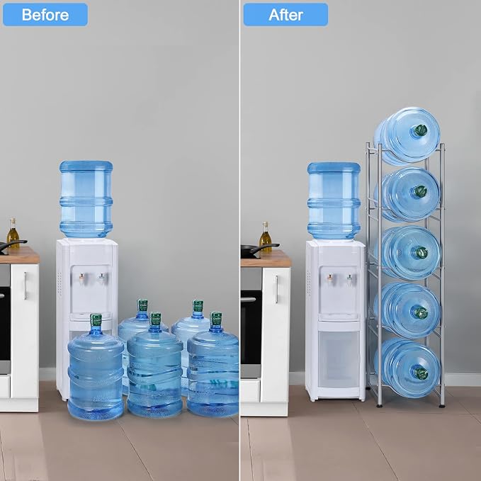 smusei 5 Gallon Water Bottle Holder 5 Tier Detachable Water Cooler Jug Holder - Image 3