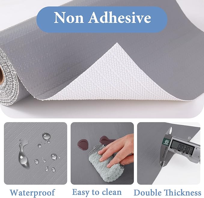 Shelf Liners for Kitchen Cabinets Non Adhesive Drawer Liner 17in x 20FT Pure - Image 4