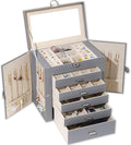 BOOVO Jewelry Box For women, 6 Layer Large Jewelry Organizer by BOOVO