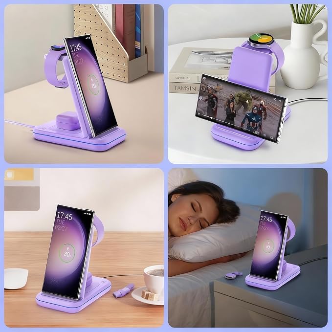 Wireless Charging Station for Samsung/Android, Fast Wireless Watch Charger - Image 8