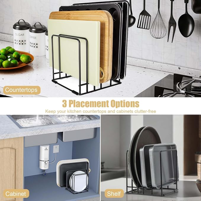 Kitchen Cabinet Cutting Board Organizer, Cookie Sheet Storage Rack, Cabinet - Image 4