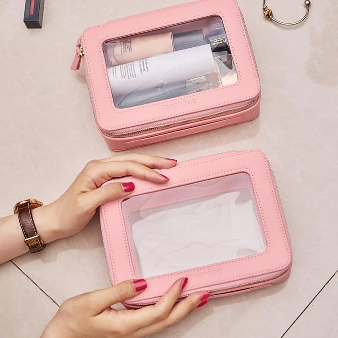 Aveniee Clear Makeup Bag Organizer Set, Portable Travel Toiletry Case - Image 4