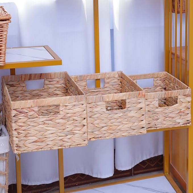 Storage Container, Natural Water Hyacinth Storage Bins Rectangular Basket - Image 6